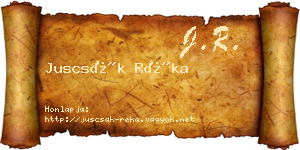 Juscsák Réka névjegykártya